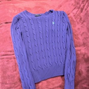 Purple girl Ralph Lauren sweater. Size is medium. Warm and comfortable.